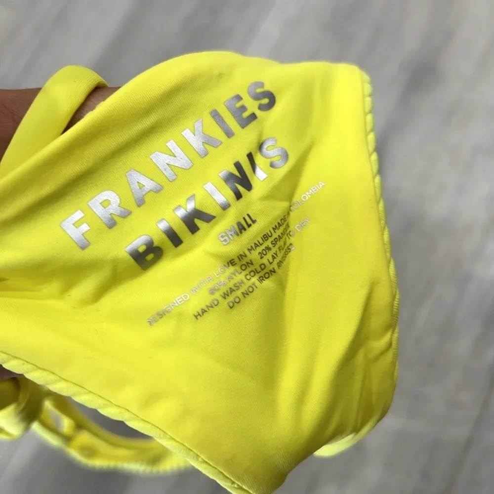 FRANKIES BIKINIS Sky Ribbed Bikini Bottom in Lemonade
